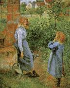 Camille Pissarro Woman and Child at a Well oil on canvas